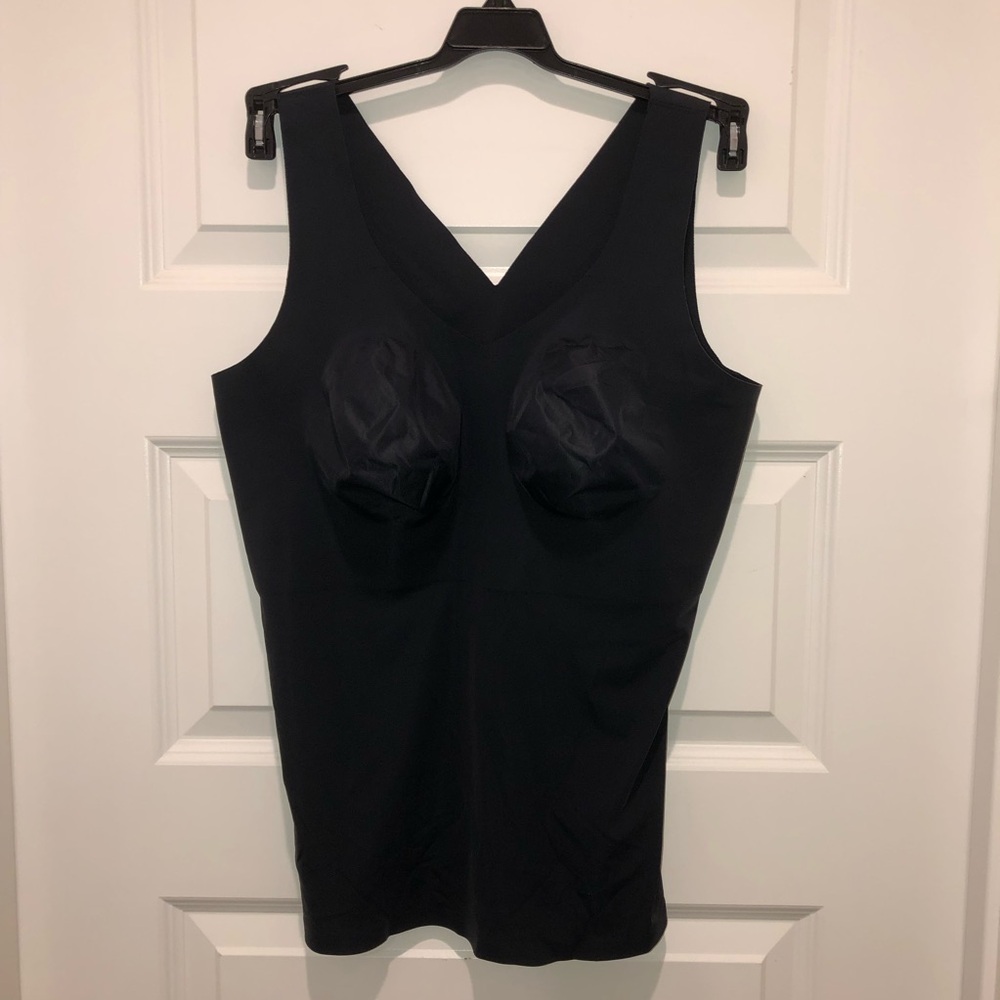 Evelyn & Bobbie Black Shaping Camisole Cami Shaper Girdle Shapewear Tank Bra XL - Picture 3 of 5